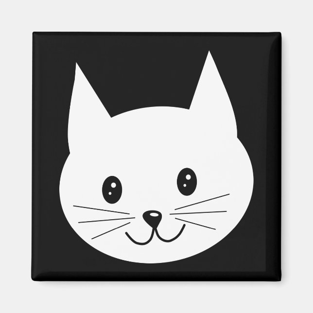 Cute Cat Ansikte. Magnet (Framsidan)