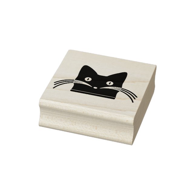 Cute Cat Ansikte med Whiskers Art Frimärke Stämpel (Stämpel)