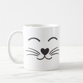 Cute Cat Ansikte med Wiskers Kaffemugg