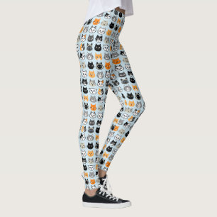 Cute Cat Ansikte Mönster   Coola Cat Lovers balar Leggings
