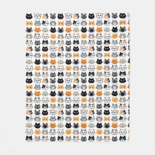 Cute Cat Ansikte Mönster  Coola Pet Kattunge Fleecefilt