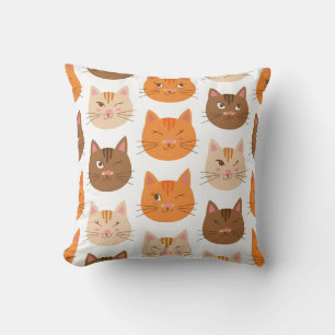 Cute Cat Ansikte Mönster Kudde