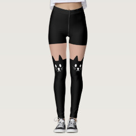 Cute Cat Ansikte Novelty Roligt Leggings