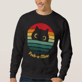 Cute Cat Ansikte Peek a Mew Lång Ärmad Tröja