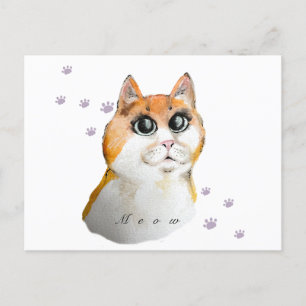 Cute Cat Ansikte. Red cat. Kaffe Mugg Vykort