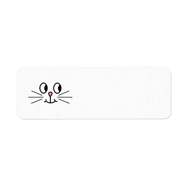 Cute Cat Ansikte. Returadress Etikett (Framsidan)