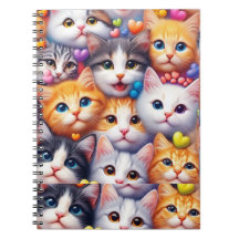 Cute Cat Ansikte Siral Notebook