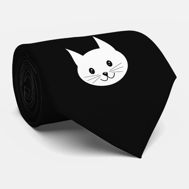 Cute Cat Ansikte. Slips (Rullad)