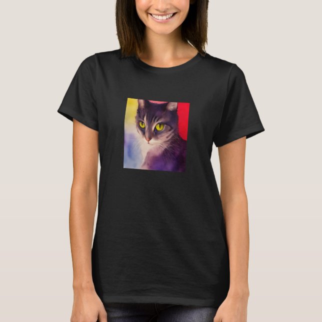 Cute Cat Ansikte Sweet Kitten Kattunge Kattdjur Me T Shirt (Framsida)