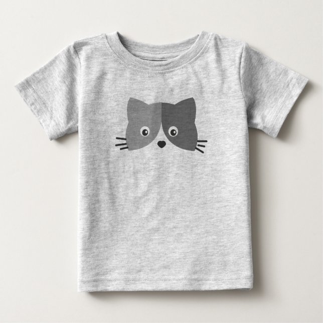 Cute Cat Ansikte T Shirt (Framsida)
