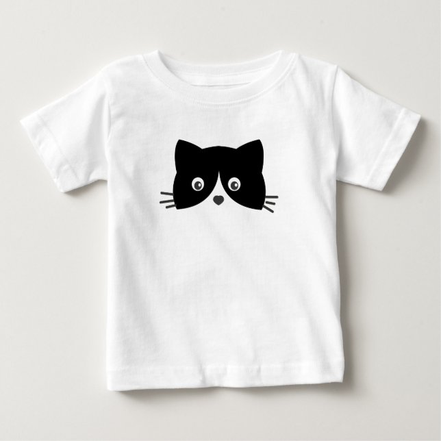 Cute Cat Ansikte T Shirt (Framsida)
