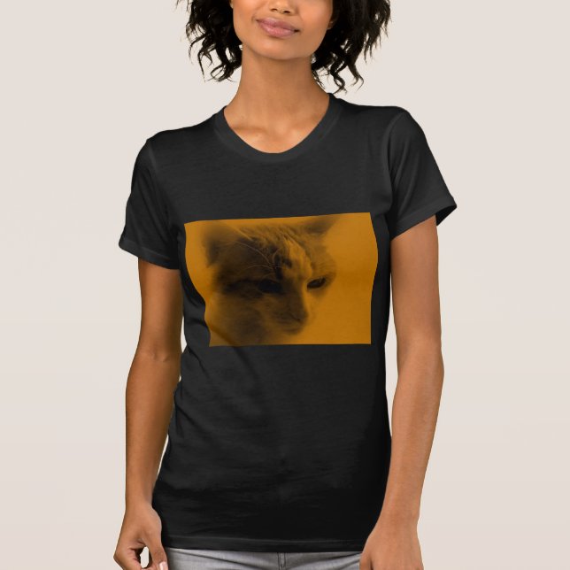 Cute Cat Ansikte T Shirt (Framsida)