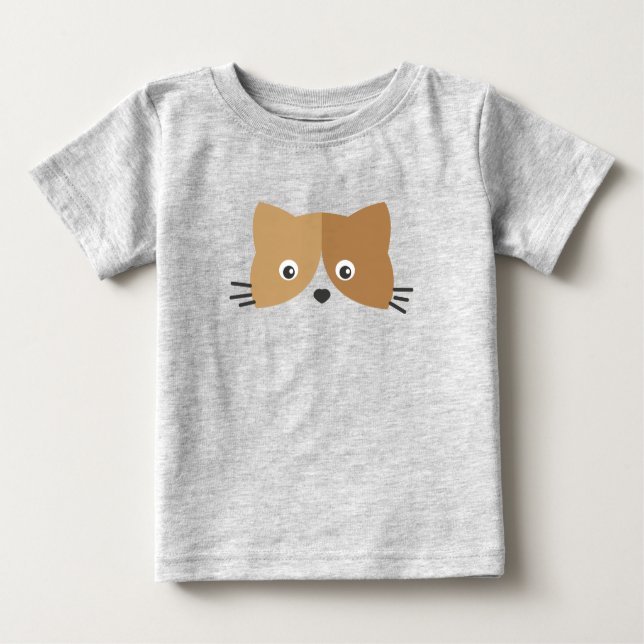 Cute Cat Ansikte T Shirt (Framsida)