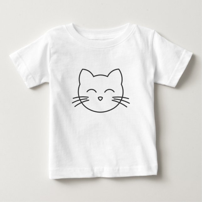 Cute cat ansikte. t shirt (Framsida)