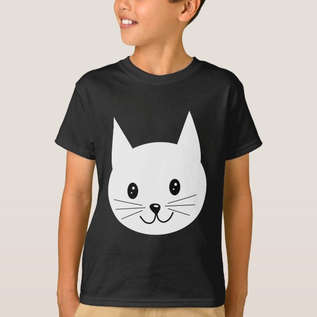 Cute Cat Ansikte. Tee Shirt (Framsida)