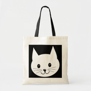 Cute Cat Ansikte. Tygkasse