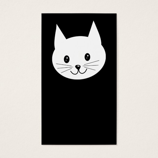 Cute Cat Ansikte. Visitkort (Framsidan)