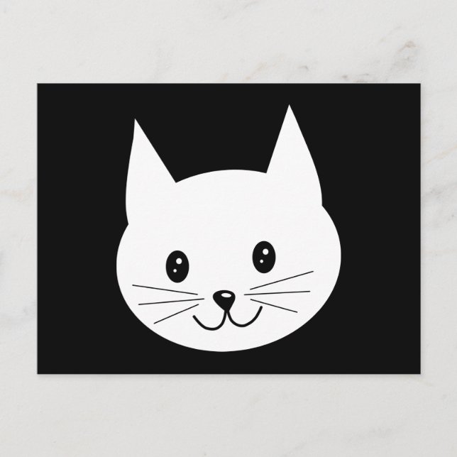 Cute Cat Ansikte. Vykort (Framsida)