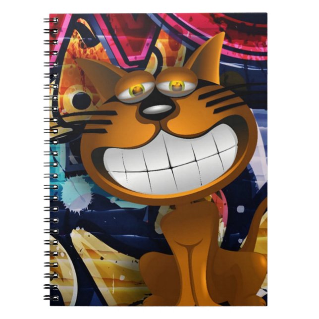 Cute Cat Anteckningsbok Med Spiral (Framsidan)
