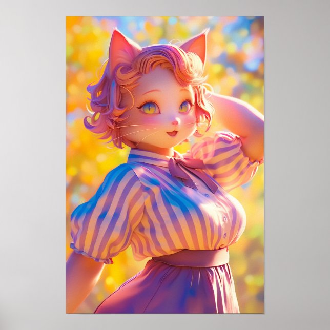 Cute Cat Anthro Poster (Framsidan)