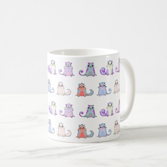 Cute cat are are cryptokitties mönster 1 kaffemugg (Framsida höger)