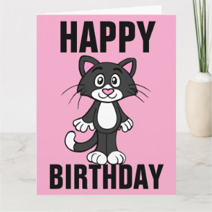 CUTE CAT ART BIRTHDAY GREETARD CARD KORT