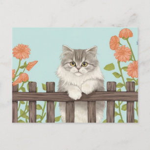 Cute Cat Art Kitten Funny Animal Cats Helg Vykort