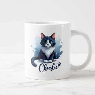 Cute Cat Artwork Mug – Gift for Animal Lovers Jumbo Mugg