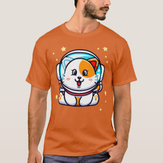 Cute Cat Astronaut Space Kawaii Chibi Kitten Pet T Shirt