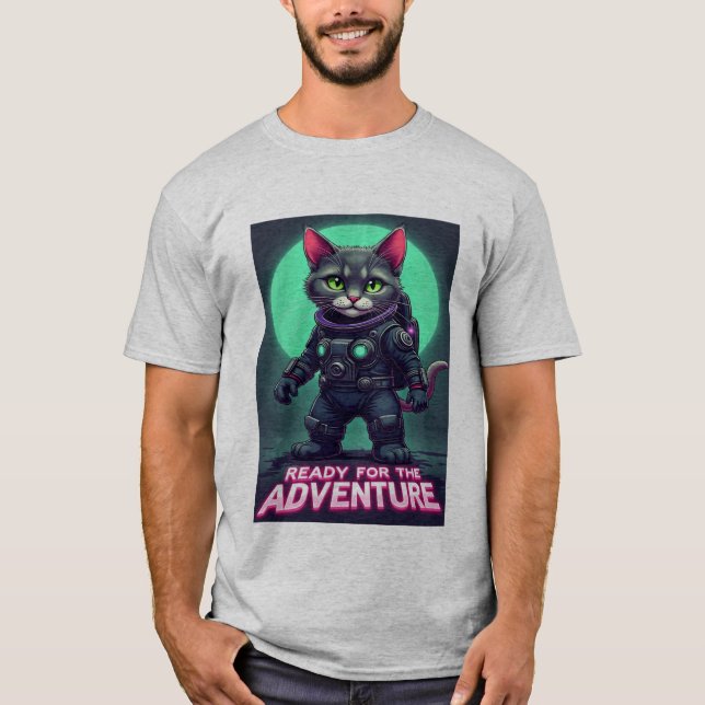 Cute Cat Astronaut T-Shirt - Redot Äventyr (Framsida)