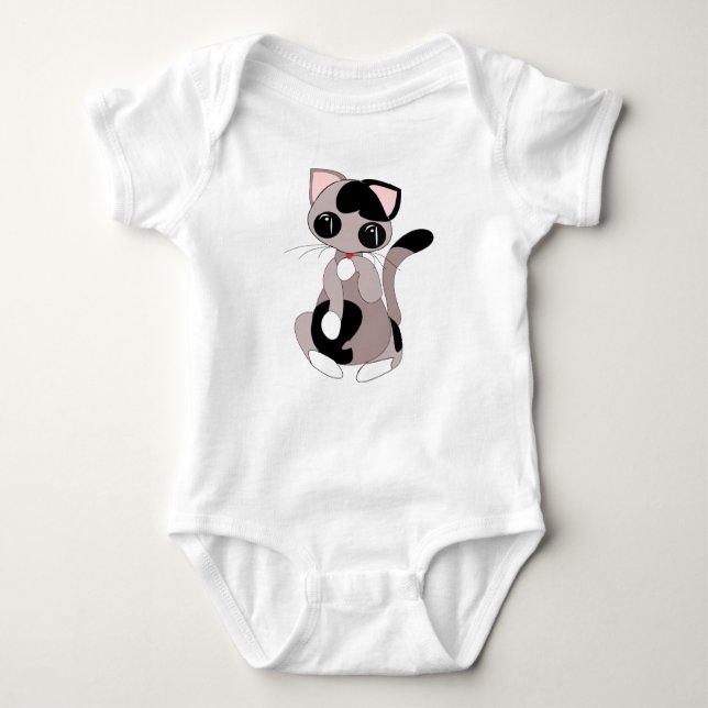 Cute Cat Baby Bodykostym Tee Shirt (Framsida)