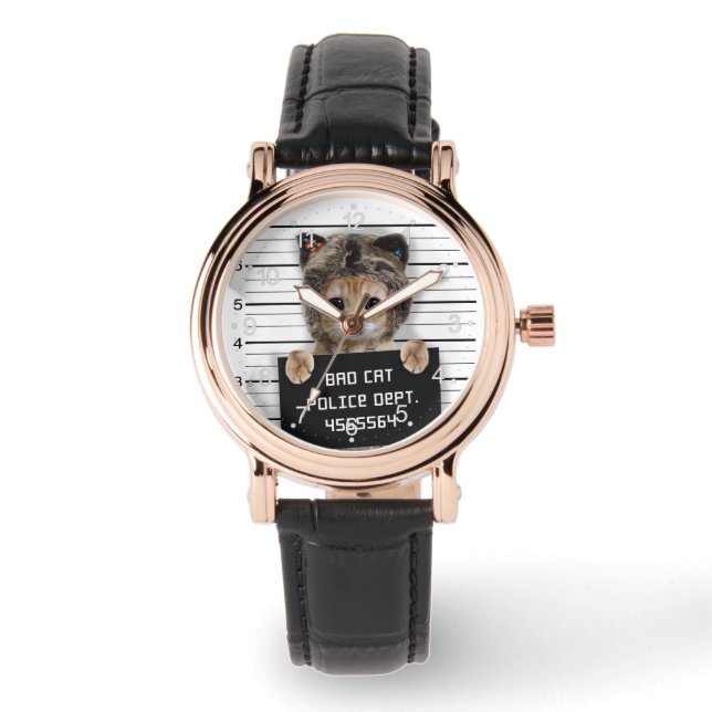 Cute cat bad boy armbandsur (Framsida)