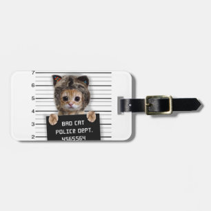 Cute cat bad boy bagagebricka