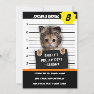 Cute cat bad boy inbjudningar