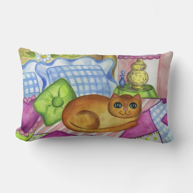 Cute Cat Bedroom Dekorativ kudde Gift (Framsida)