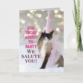 Cute Cat Birthday Salute Kort