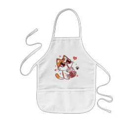 Cute Cat Boba Tea Apron - Roligt Kitchen Gift Barnförkläde