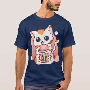 Cute Cat Boba Tea Bubble Tea Anime Kawaii Women Gi T Shirt