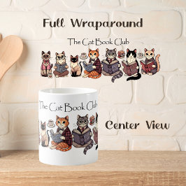 Cute "Cat Bok Klubb" Kaffemugg