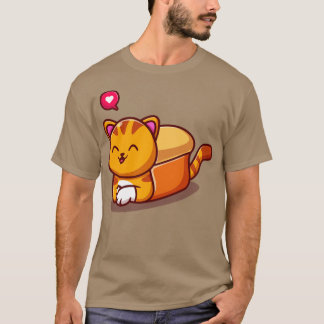 Cute Cat Bread-Tecknad T Shirt