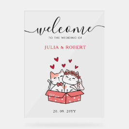 Cute Cat Bride and Groom Bröllop