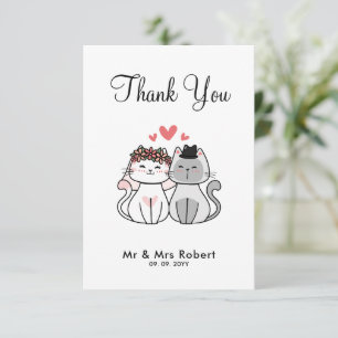 Cute Cat Bride and Groom Tack Kort