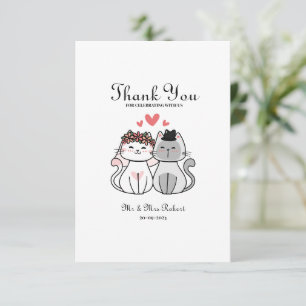 Cute Cat Bride and Groom Tack Kort