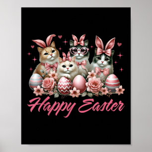 Cute Cat Bunny Glad påsk Cat Lover Kattunge Poster