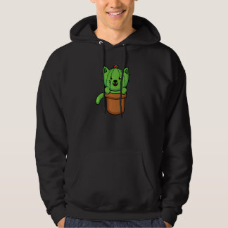 Cute Cat Cactus Plant Cat Gardening Hoodie