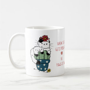 Cute Cat Cactus Positive Say Pun Kaffemugg