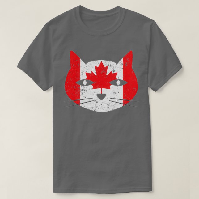 Cute Cat Canada Flagga Cat Lover T Shirt (Design framsida)