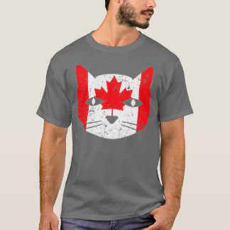 Cute Cat Canada Flagga Cat Lover T Shirt