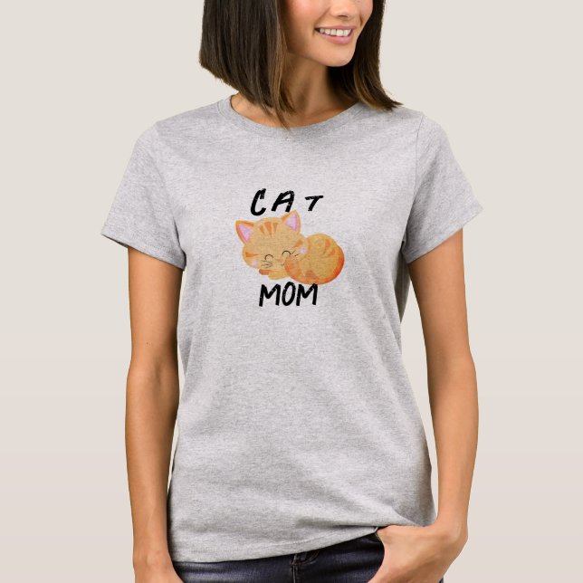 Cute Cat Cat-lover i Mamma T Shirt (Framsida)