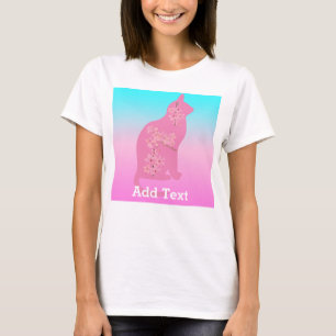 Cute Cat Cherry blommar Flower Sakura T Shirt